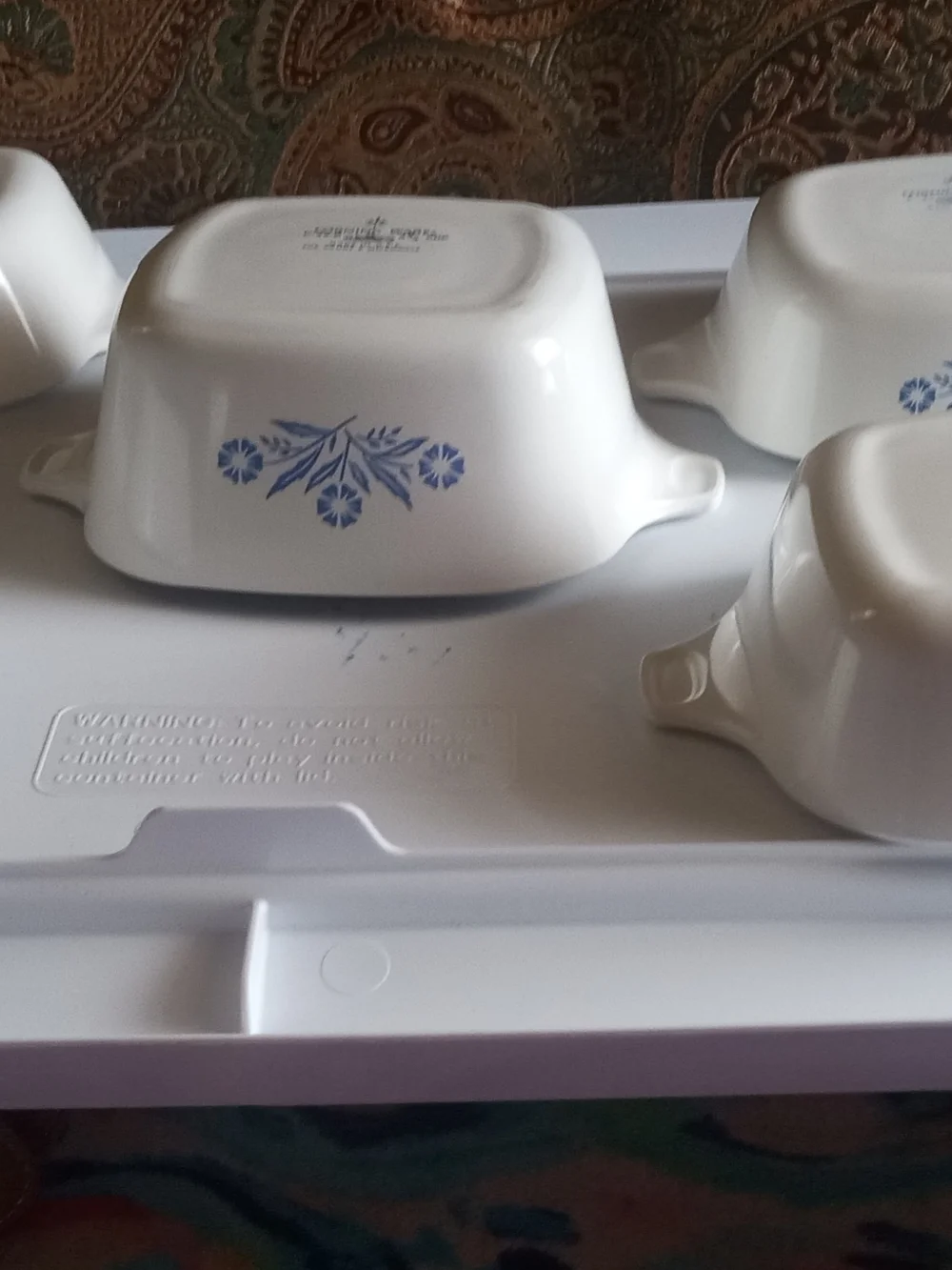 Corningware Blue Corn Flower Bakeware Set of Five